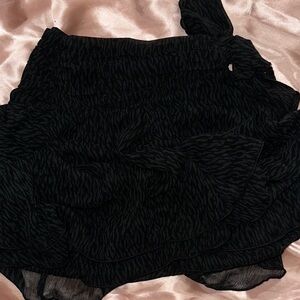 Aerie Black Ruffled Skirt